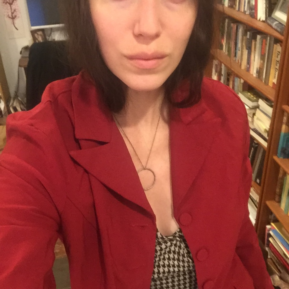 Mid-length Red Blazer - Picture 4 of 7